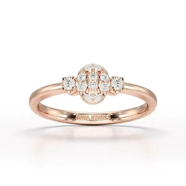 0.13 CT Round White Lab Grown Diamond Ring - Jama Jewels