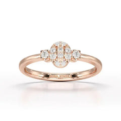 0.13 CT Round White Lab Grown Diamond Ring - Jama Jewels