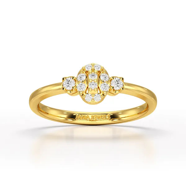 0.13 CT Round White Lab Grown Diamond Ring - Jama Jewels