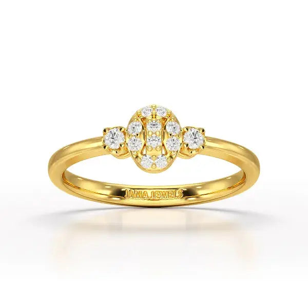 0.13 CT Round White Lab Grown Diamond Ring - Jama Jewels