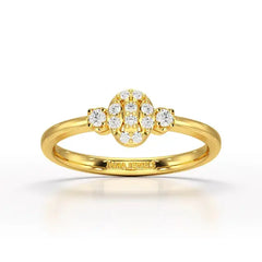 0.13 CT Round White Lab Grown Diamond Ring - Jama Jewels