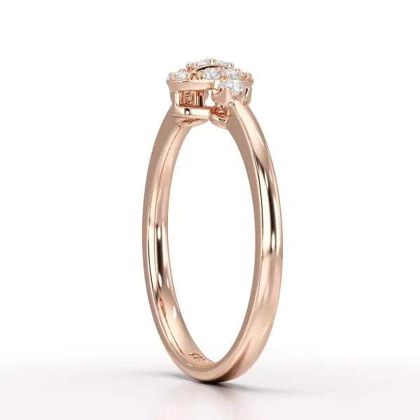 0.13 CT Round White Lab Grown Diamond Ring - Jama Jewels