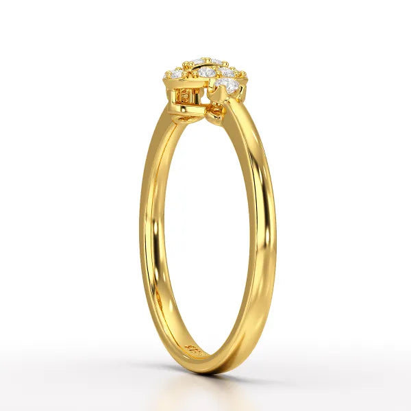 0.13 CT Round White Lab Grown Diamond Ring - Jama Jewels