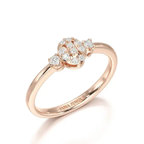 0.13 CT Round White Lab Grown Diamond Ring - Jama Jewels