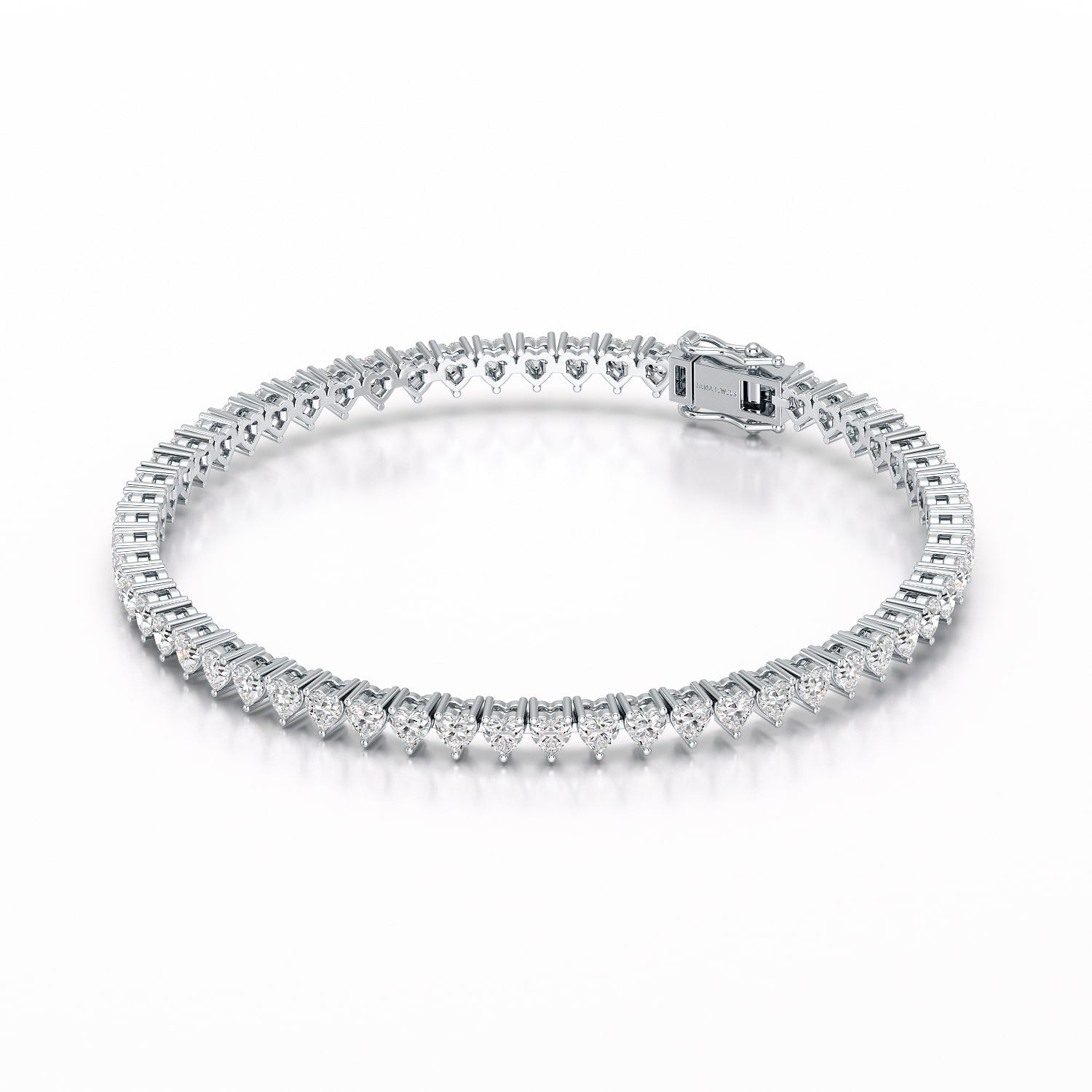 8.55 CT Lab Grown Heart shape Diamond Tennis Bracelet