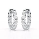 Oval Cut Lab Diamond Hoops Earrings