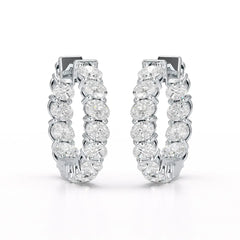 3.9 CT Oval Cut Lab Diamond Hoops Earrings Jama Jewels