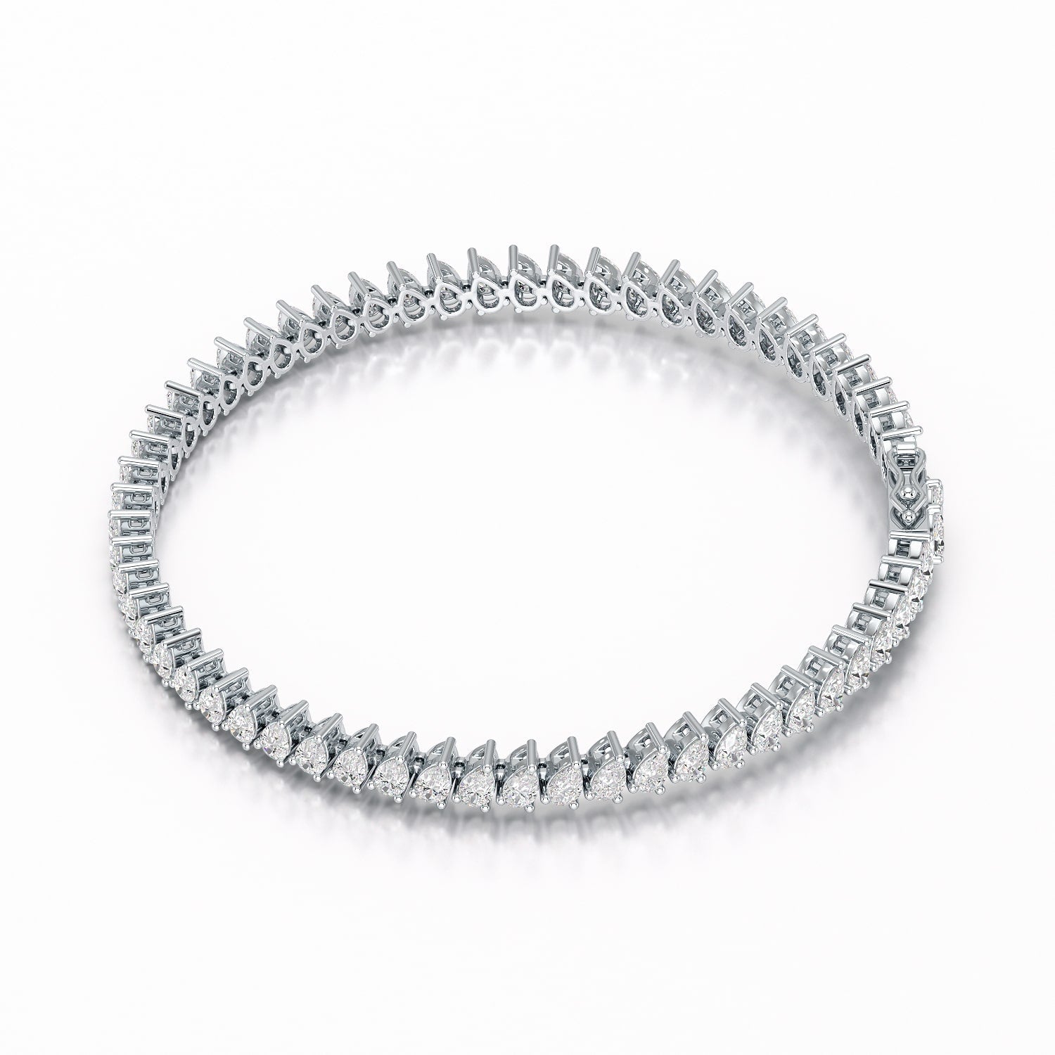 8.85 CT Pear Lab Grown Diamond Tennis Bracelet