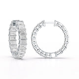 Emerald Cut Lab Diamond Hoop Earrings
