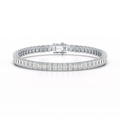 14.25 CT Emerald Cut Tennis Lab Diamond Bracelet