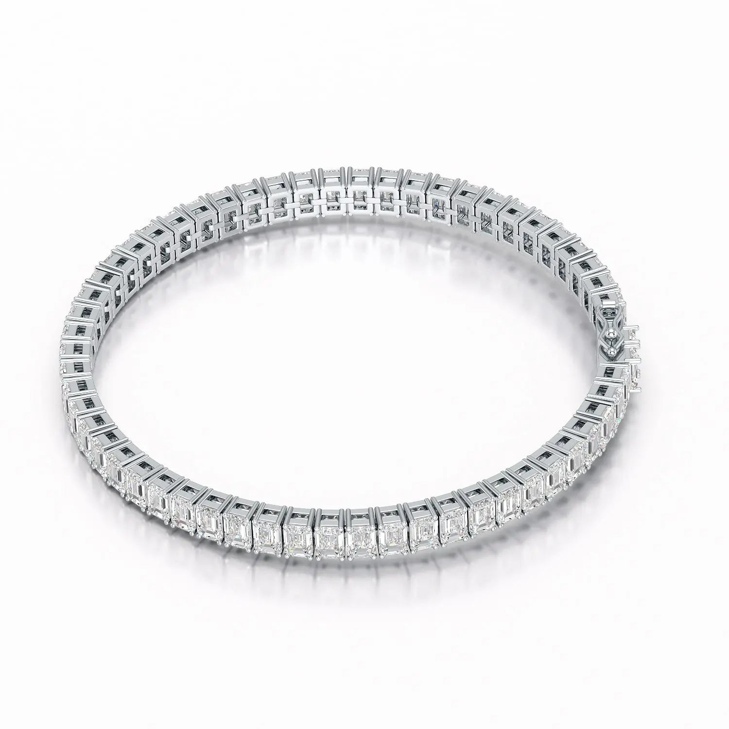 14.25 CT Emerald Cut Tennis Lab Diamond Bracelet