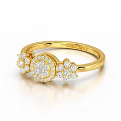 0.35 CT Round Cut Lab Diamond Engagement Ring