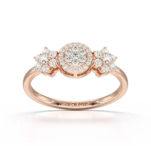 0.35 CT Round Cut Lab Diamond Engagement Ring