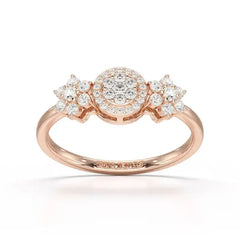 0.35 CT Round Cut Lab Diamond Engagement Ring