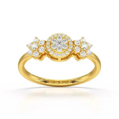 0.35 CT Round Cut Lab Diamond Engagement Ring