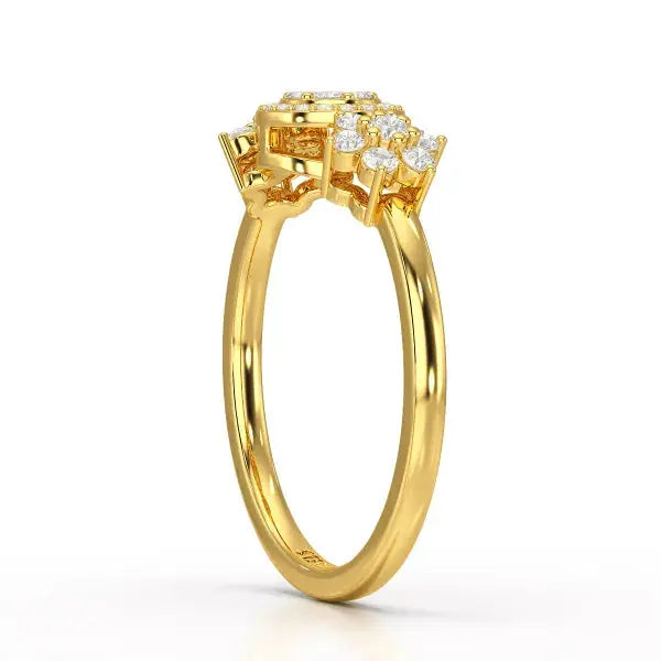0.35 CT Round Cut Lab Diamond Engagement Ring