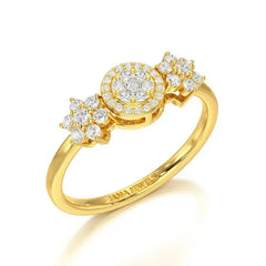 0.35 CT Round Cut Lab Diamond Ring Jama Jewels