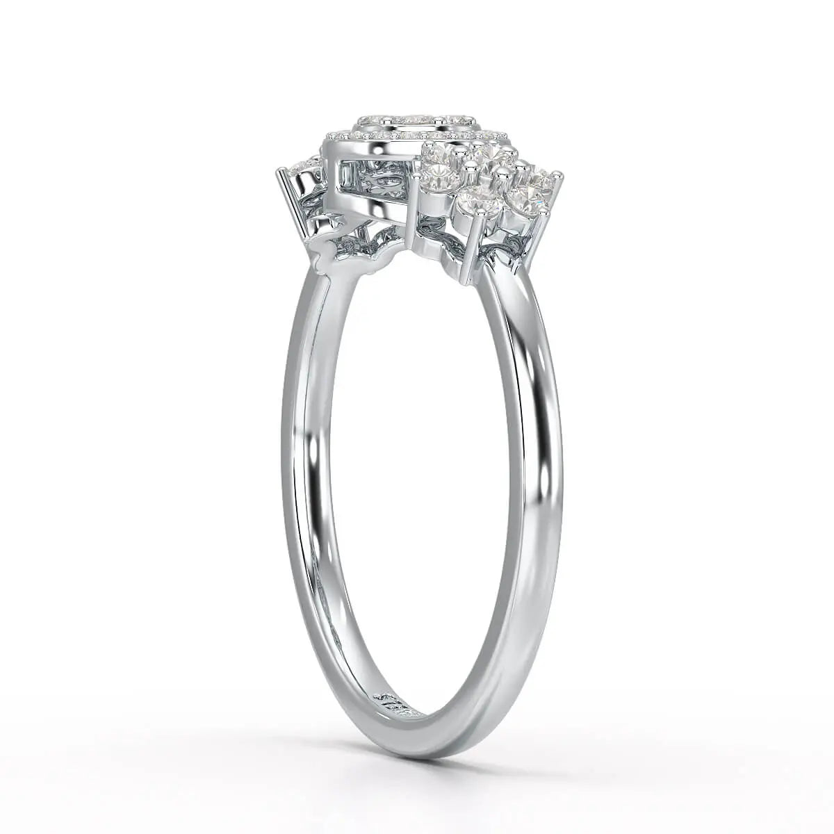 0.35 CT Round Cut Lab Diamond Engagement Ring