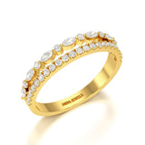 0.45 CT Lab Diamond Half Eternity Ring