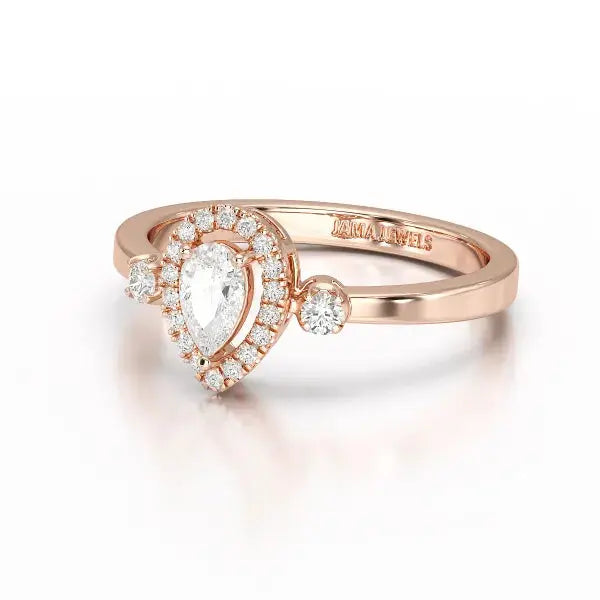 0.43 CT Pear Cut Lab Diamond Ring