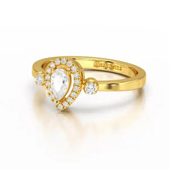0.43 CT Pear Cut Lab Diamond Ring