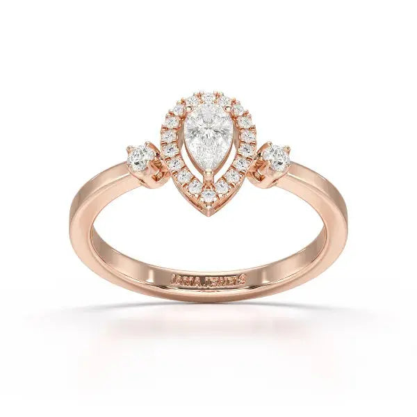 0.43 CT Pear Cut Lab Diamond Ring