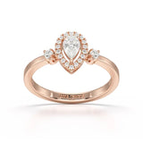 0.43 CT Pear Cut Lab Diamond Ring