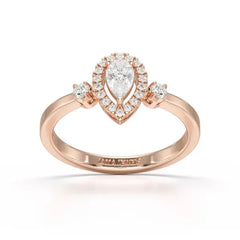0.43 CT Pear Cut Lab Diamond Ring