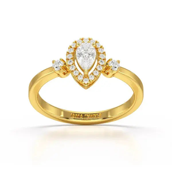 0.43 CT Pear Cut Lab Diamond Ring
