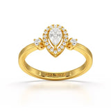 0.43 CT Pear Cut Lab Diamond Ring