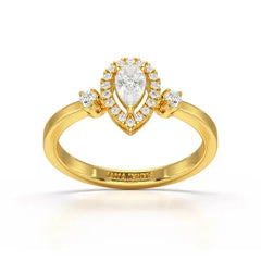 0.43 CT Pear Cut Lab Diamond Ring