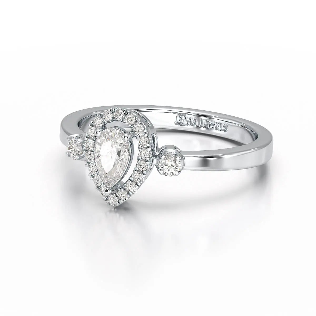 0.43 CT Pear Cut Lab Diamond Ring