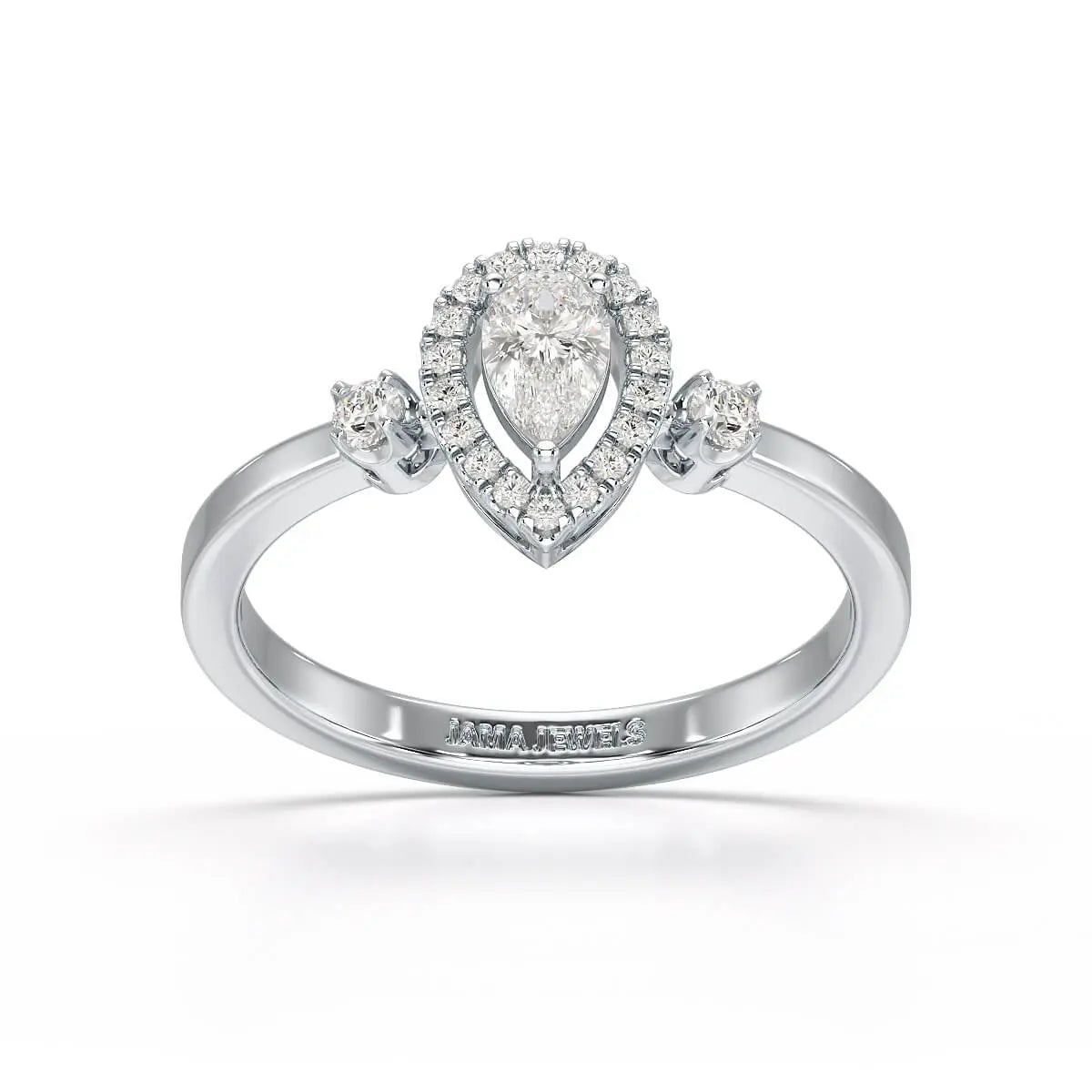 0.43 CT Pear Cut Lab Diamond Ring