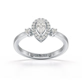 0.43 CT Pear Cut Lab Diamond Ring