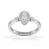 0.43 CT Pear Cut Lab Diamond Ring
