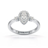 0.43 CT Pear Cut Lab Diamond Ring