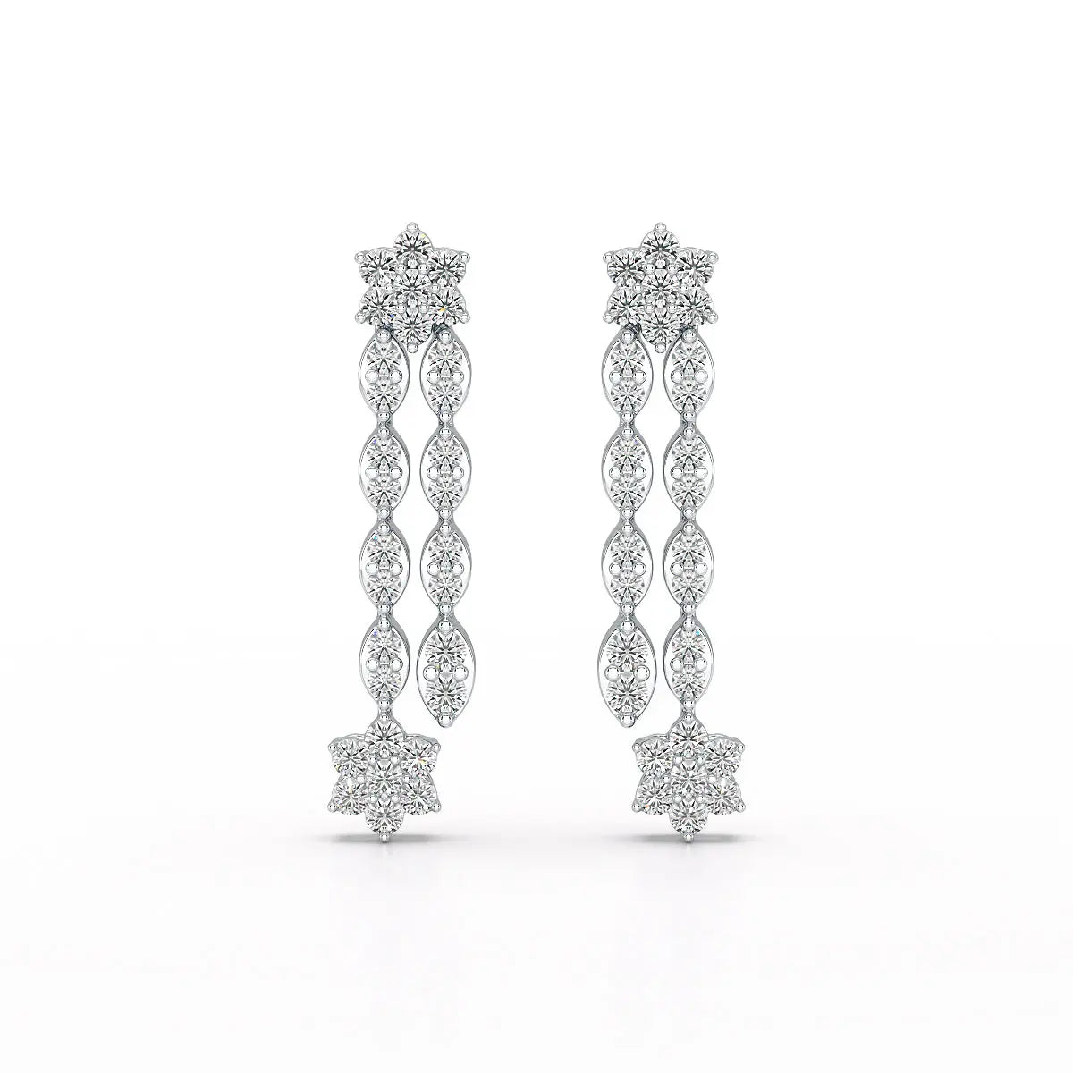 0.79 CT Drop & Dangle Lab Diamond Wedding Earrings - Jama Jewels