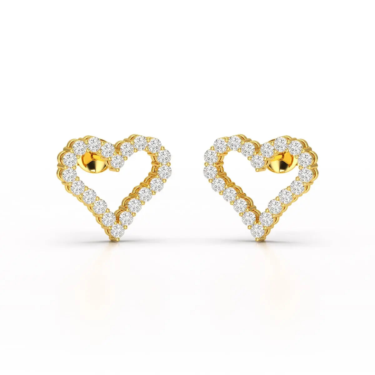 0.56 CT Heart Shaped Lab Diamond Stud Earrings