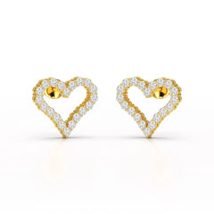 0.56 CT Heart Shaped Lab Diamond Stud Earrings
