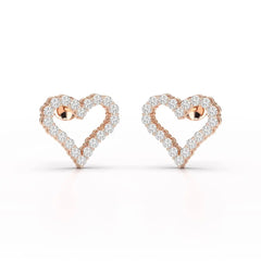 0.56 CT Heart Shaped Lab Diamond Stud Earrings