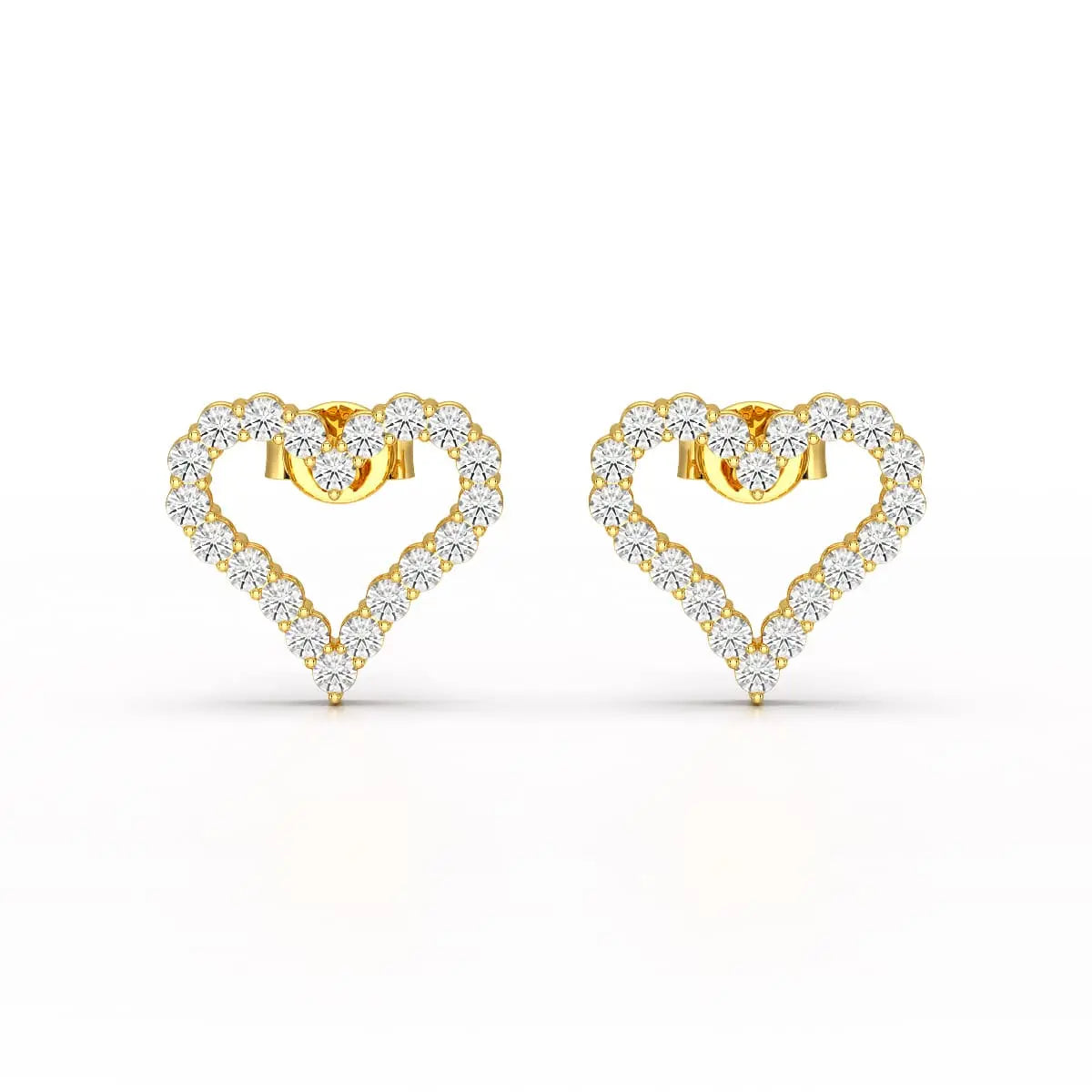 0.56 CT Heart Shaped Lab Diamond Stud Earrings