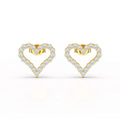 0.56 CT Heart Shaped Lab Diamond Stud Earrings