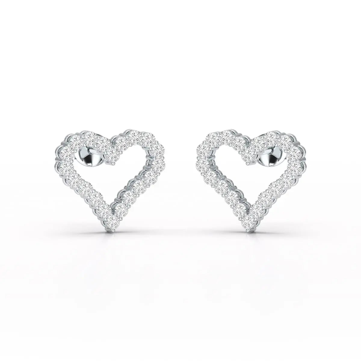 0.56 CT Heart Shaped Lab Diamond Stud Earrings
