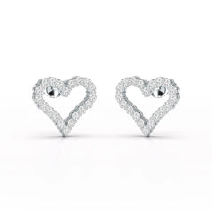 0.56 CT Heart Shaped Lab Diamond Stud Earrings
