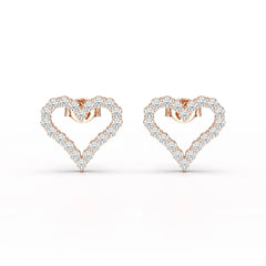 0.56 CT Heart Shaped Lab Diamond Stud Earrings