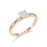 0.57 CT Lab Diamond Simple Three Stone Ring