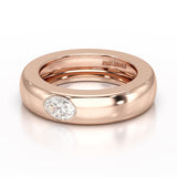0.5 CT Oval Lab Diamond Simple Wedding Band