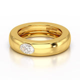 0.5 CT Oval Lab Diamond Simple Wedding Band