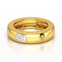 0.5 CT Oval Lab Diamond Simple Wedding Band