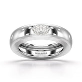 0.5 CT Oval Lab Diamond Simple Wedding Band